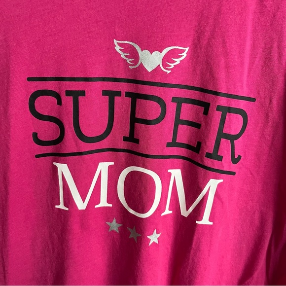 3/$40 Super Mom t-Shirt 1x by My Style Dark Pink short sleeve tee - Picture 4 of 4